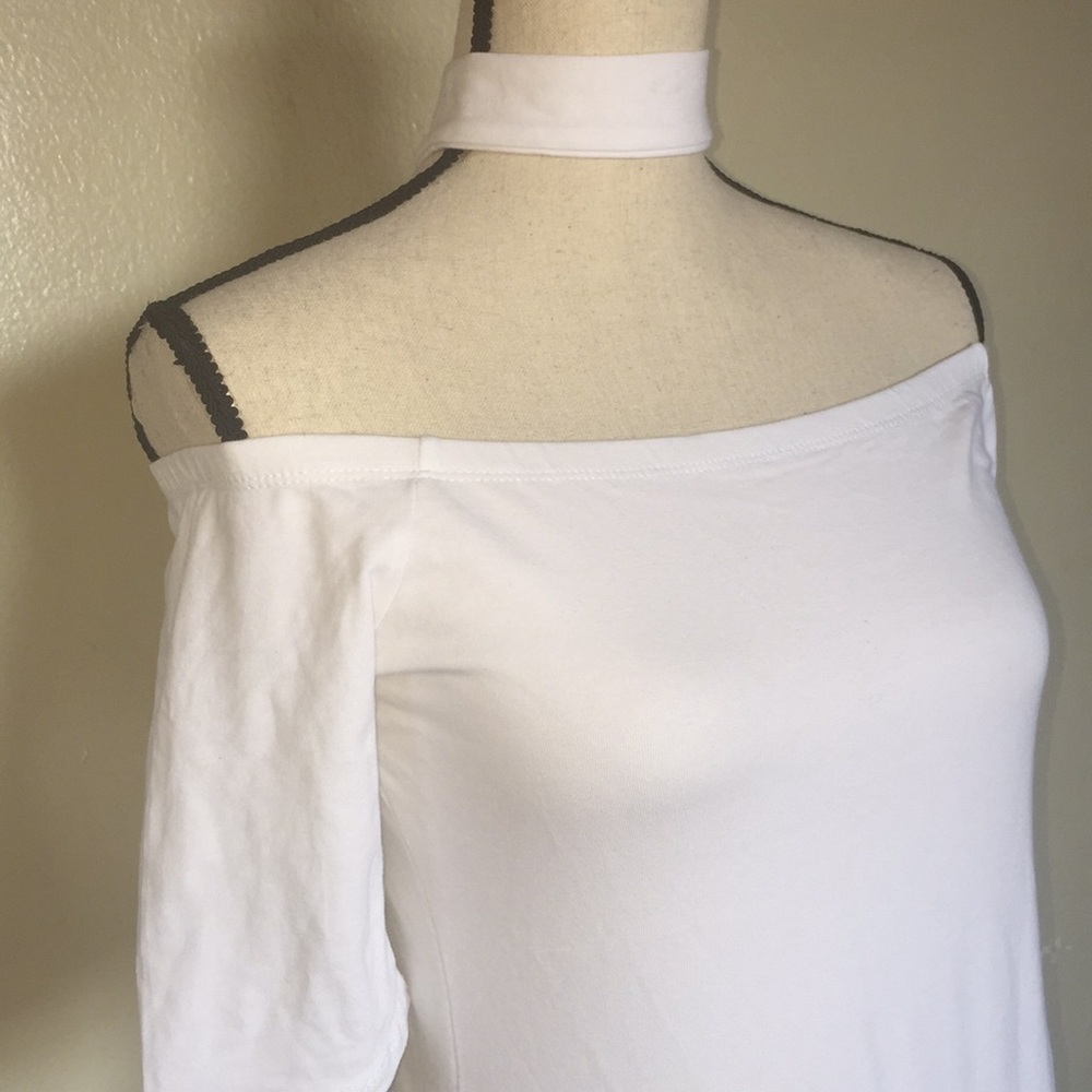 🎉HP🎉Off Shoulder 3/4 Sleeves Choker Bodysuit Top - Picture 7 of 8